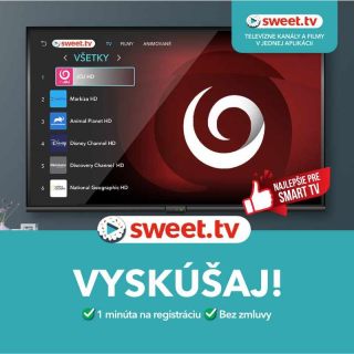 Sweet TV, predplatné na 12 mesiacov, 140 TV kanálov - Zľava 30% ! 